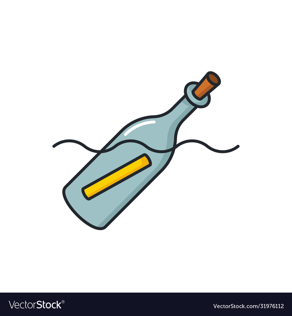 Message in bottle icon symbol isolated