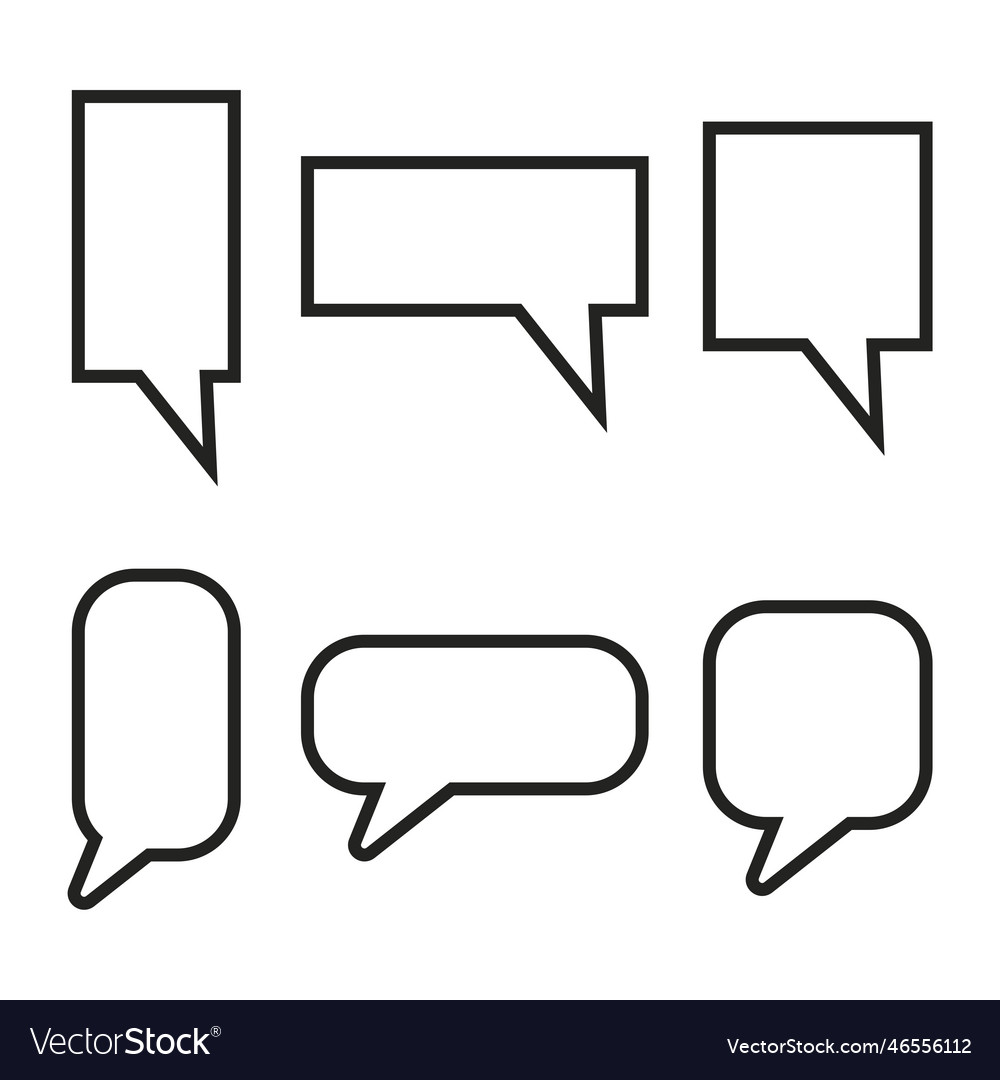 Messages blank icons set chat message icon cloud vector image Messages blank icons set chat message icon cloud