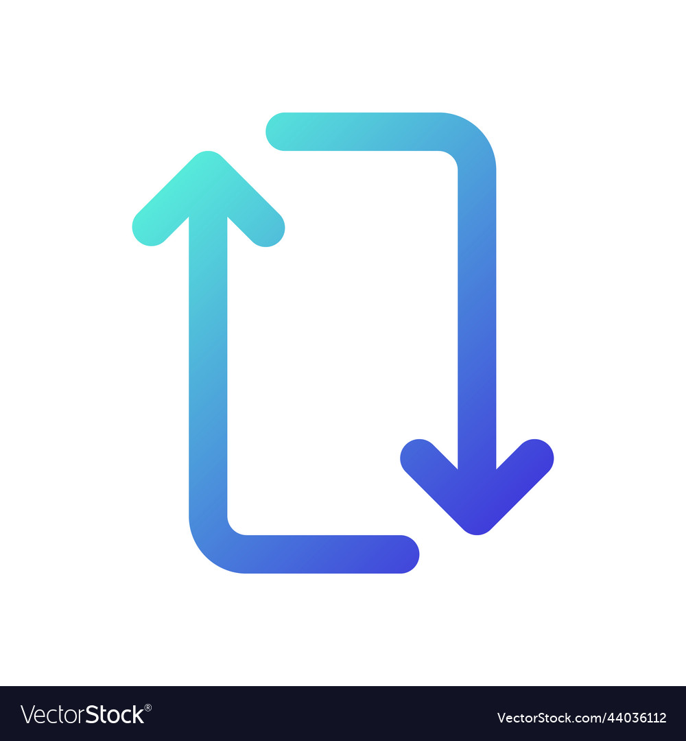 Repeat pixel perfect gradient linear ui icon vector image Repeat pixel perfect gradient linear ui icon