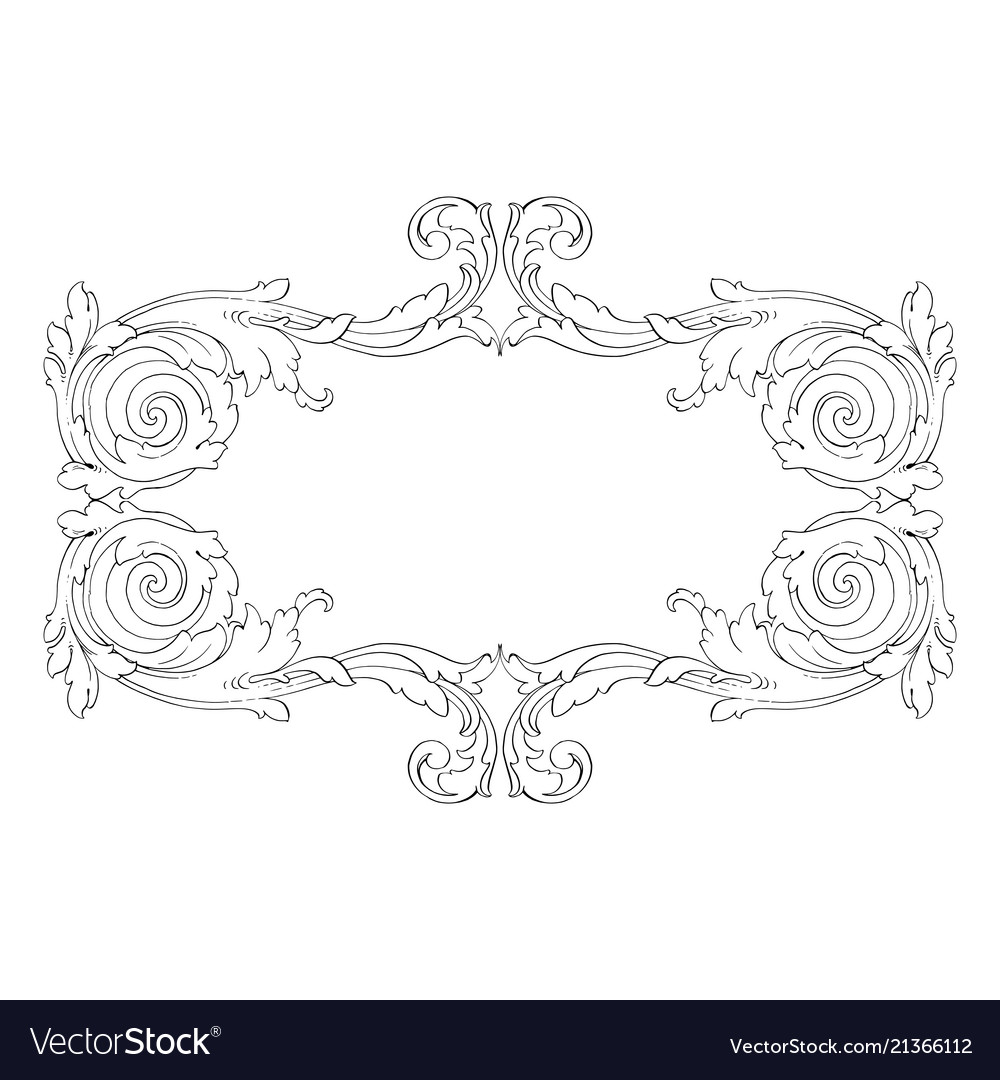 Retro baroque decorations element