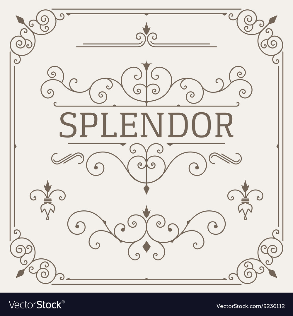 Retro swirl design elements calligraphic