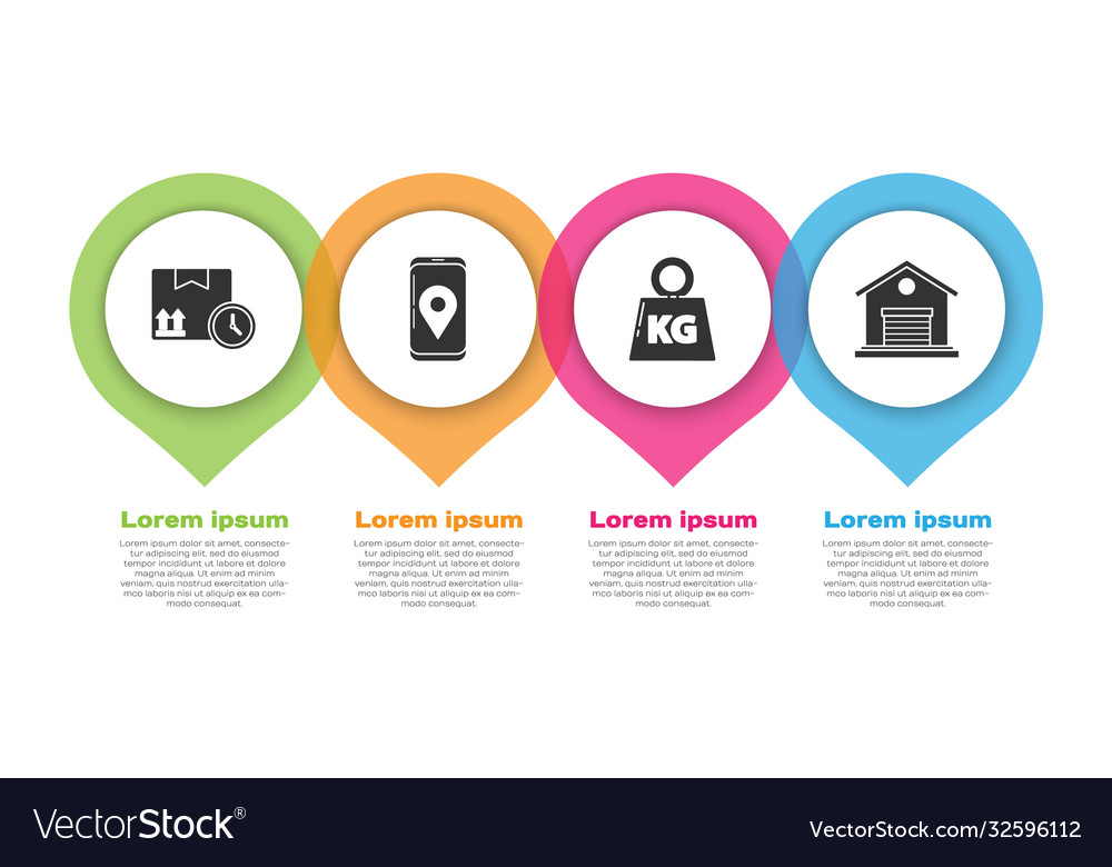 Set cardboard box and fast time mobile with app Vector Image Set cardboard box and fast time mobile with app