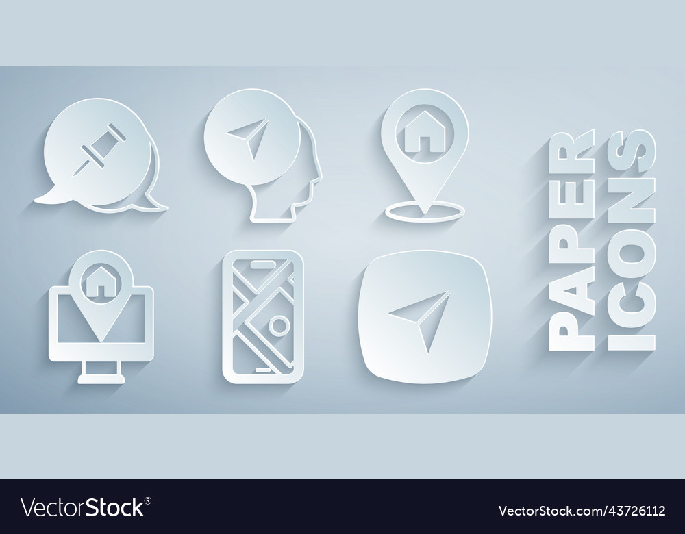 Set city map navigation location with house vector image Set city map navigation location with house