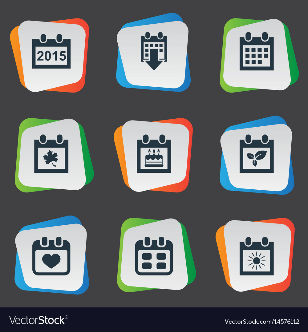 Set of simple date icons