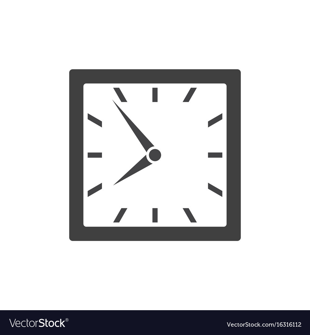 Square clock icon isolated on white background Vector Image
