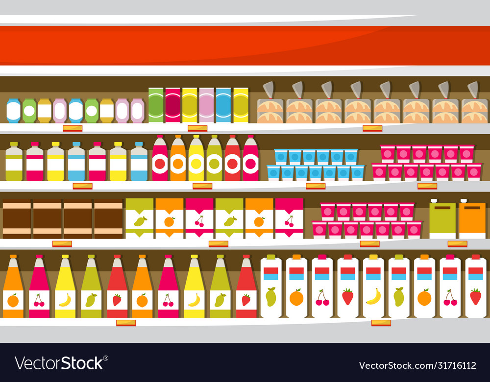 Supermarket grocery shelf store retail shop mall