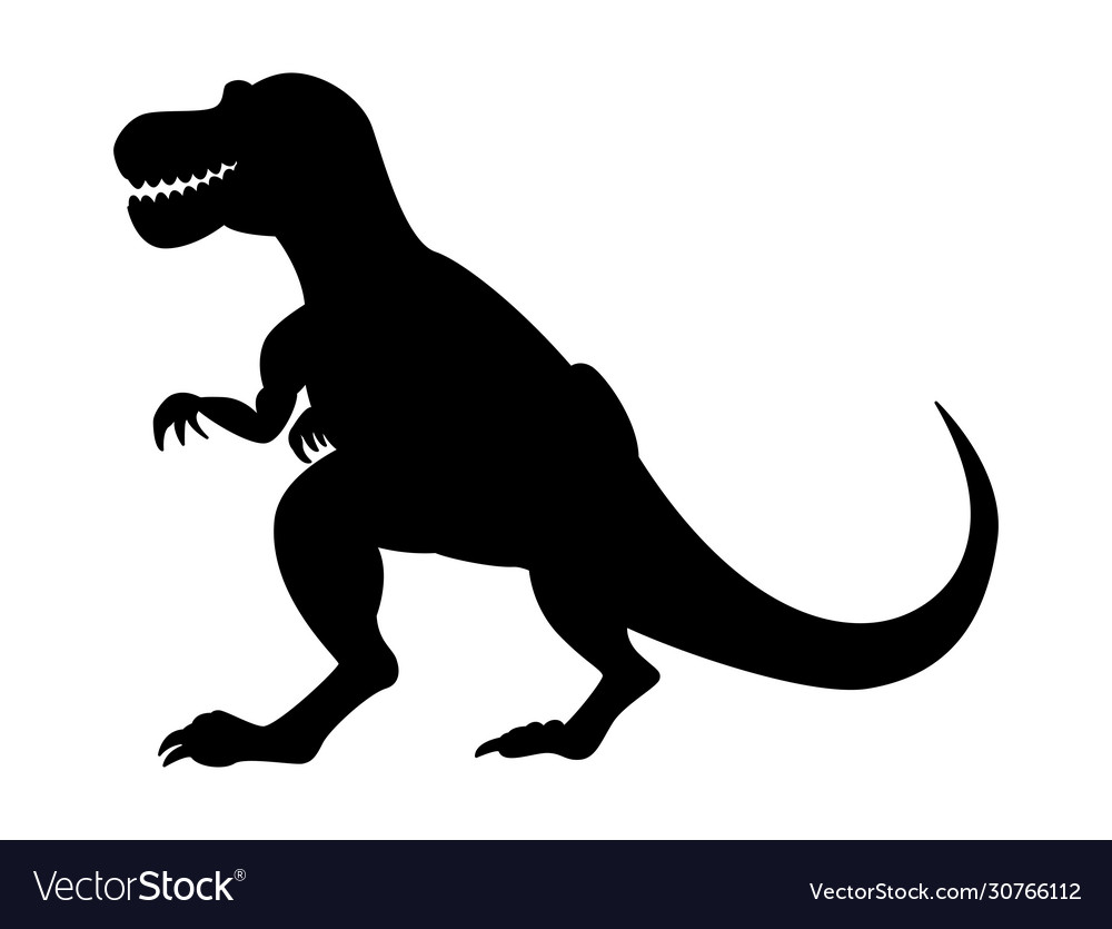 Tyrannosaurus dinosaur silhouette isolated on Vector Image