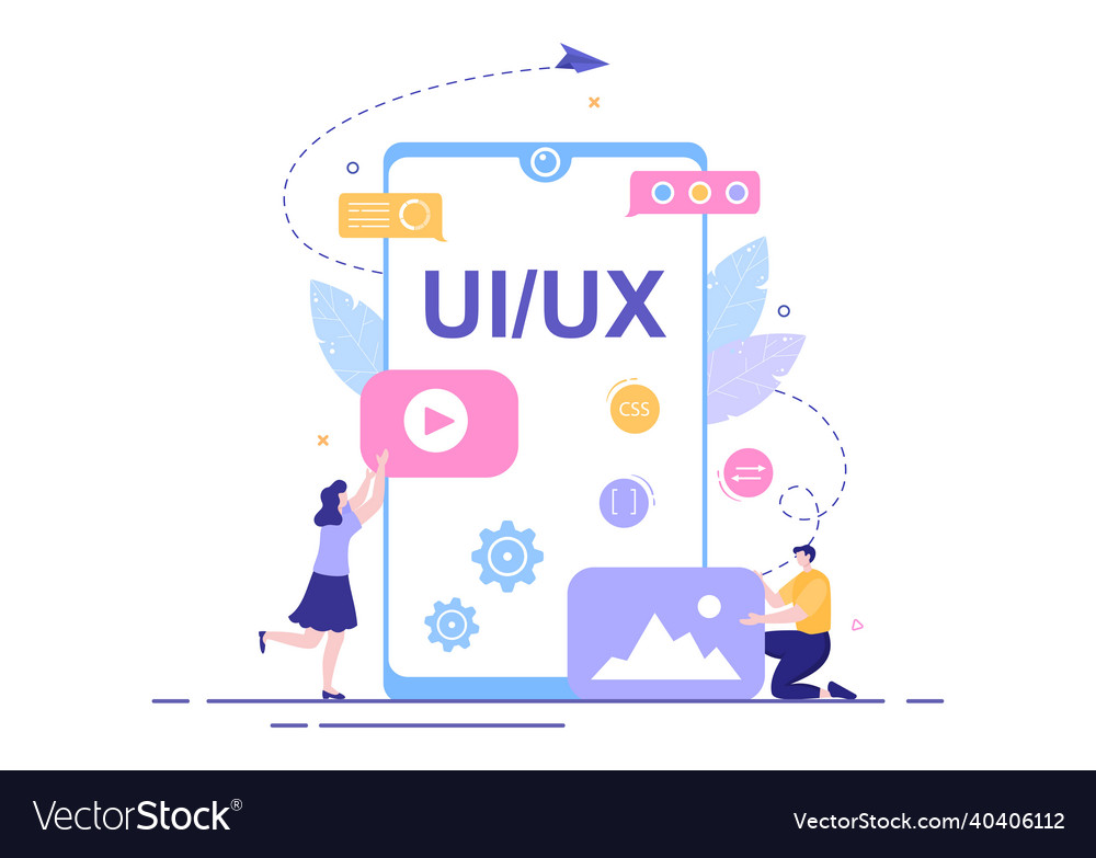 Ui ux programmer flat design for business vector image Ui ux programmer flat design for business