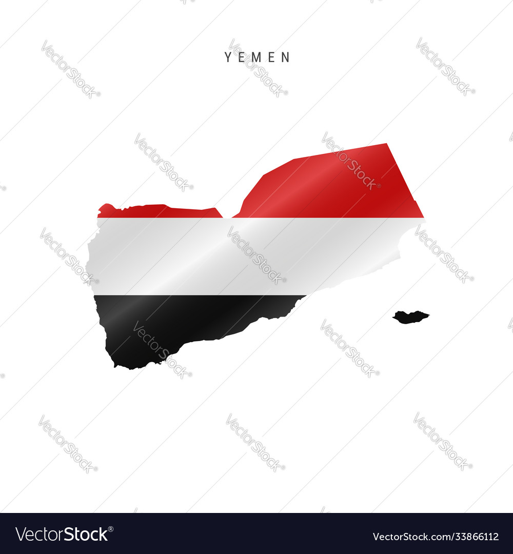 Waving Flag Map Yemen Royalty Free Vector Image