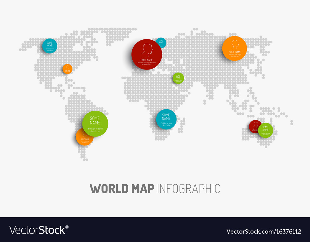 World map with pointer marks