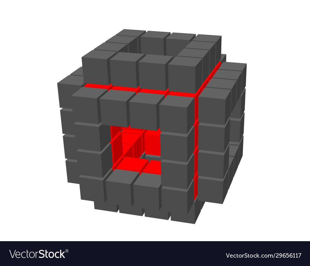 Abstract 3d cube from cubes isolated on white