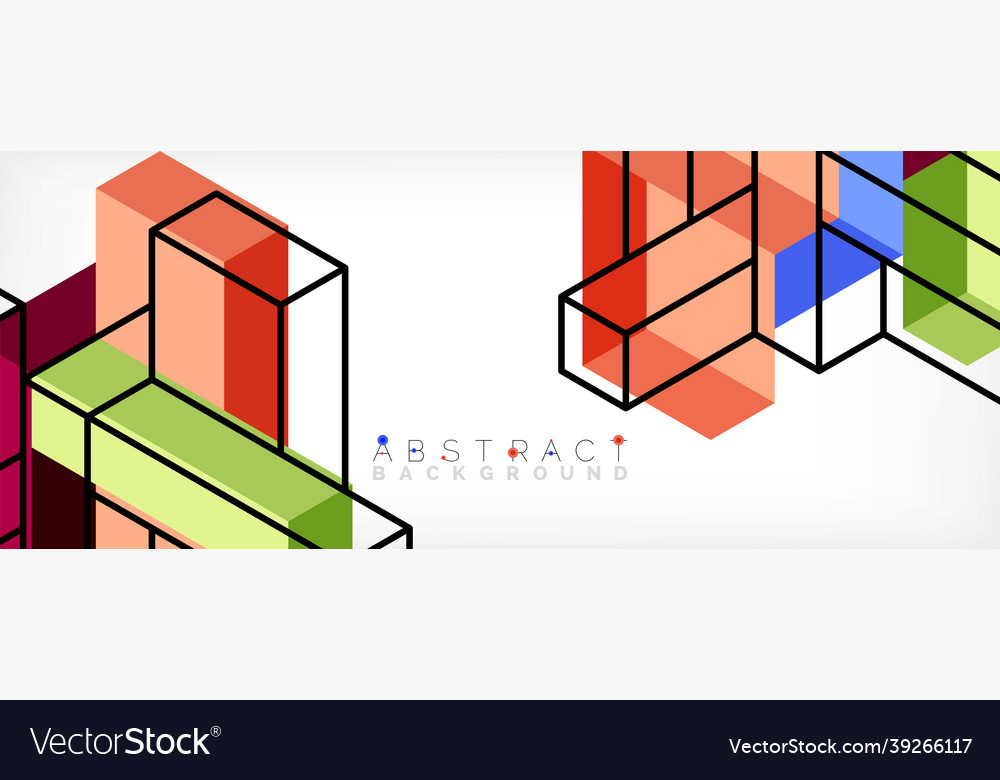 Abstract background 3d cubes cubic elements vector image Abstract background 3d cubes cubic elements