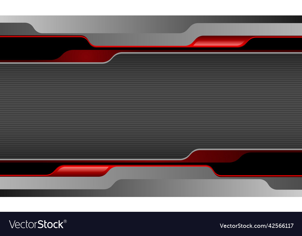 Abstract silver red black line cyber futuristic Vector Image