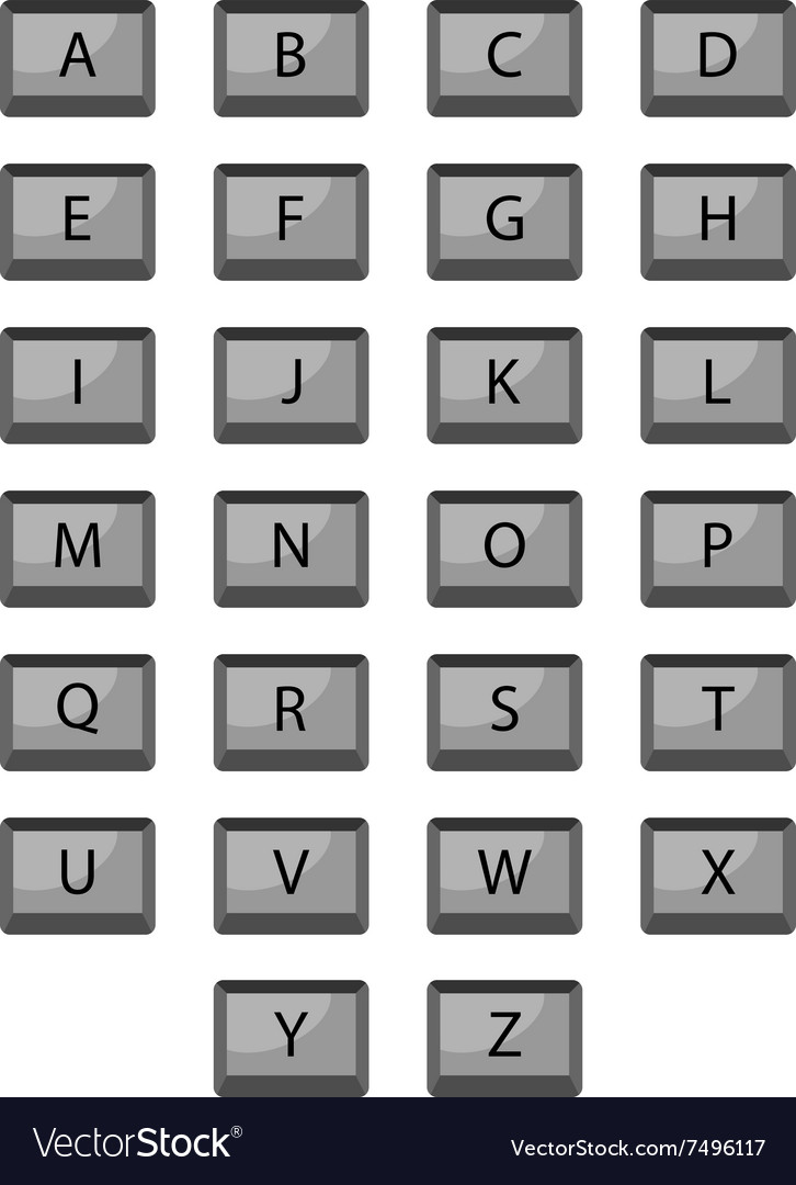 Alphabet keyboard buttons