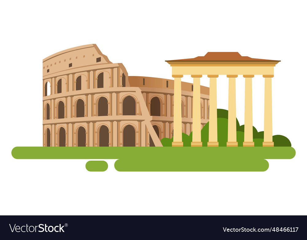 Ancient landmark icon old historical column Vector Image