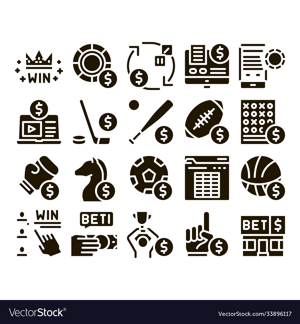 Betting and gambling glyph set