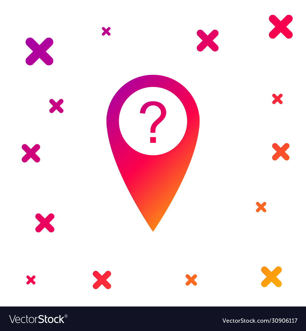 Color map pointer with question symbol icon vector image Color map pointer with question symbol icon