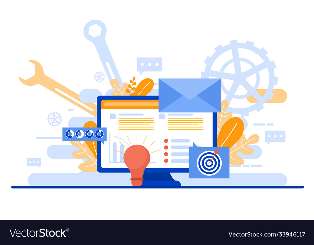 Create build website design web page project Vector Image Create build website design web page project
