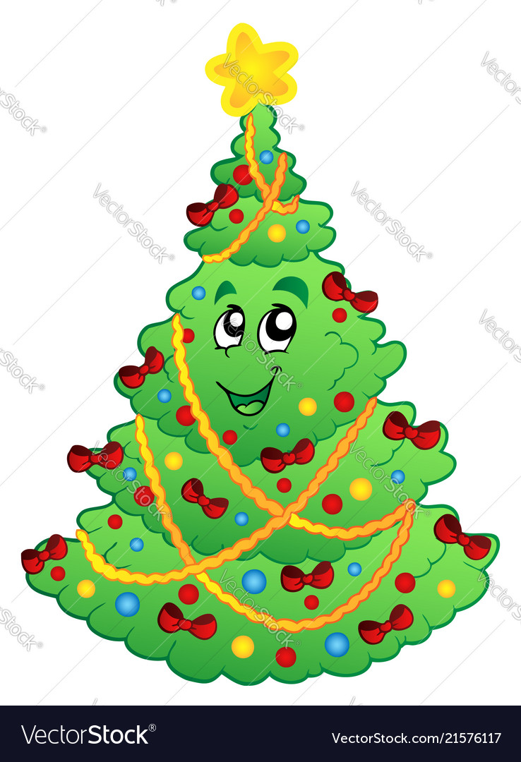 Decorated christmas tree 1 Royalty Free Vector Image