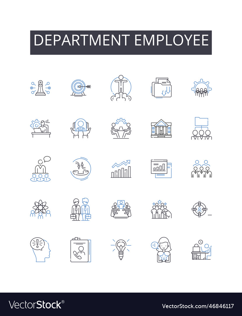 Department employee line icons collection team Vector Image