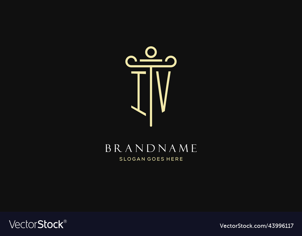 Luxury modern monogram iv logo for law firm