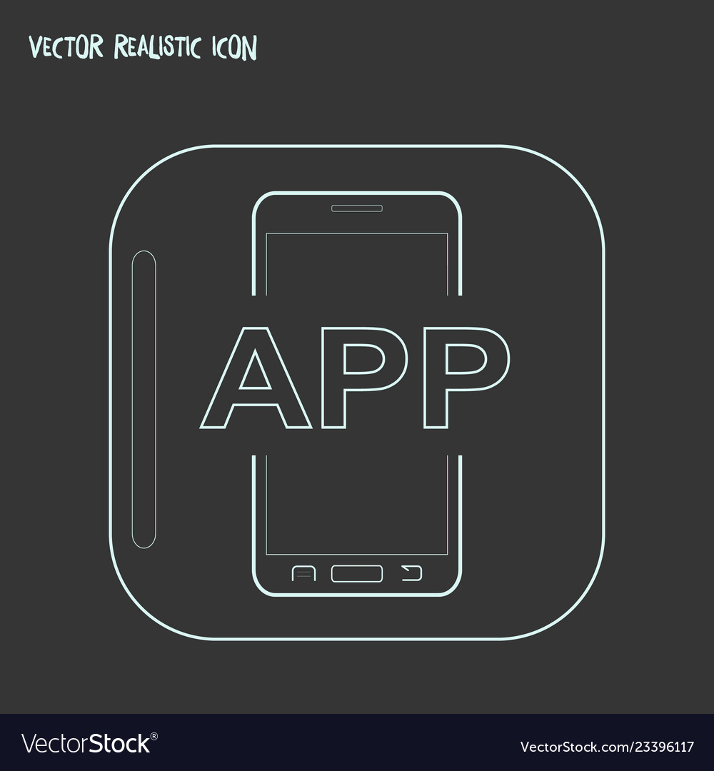 Mobile app icon line element Vector Image Mobile app icon line element