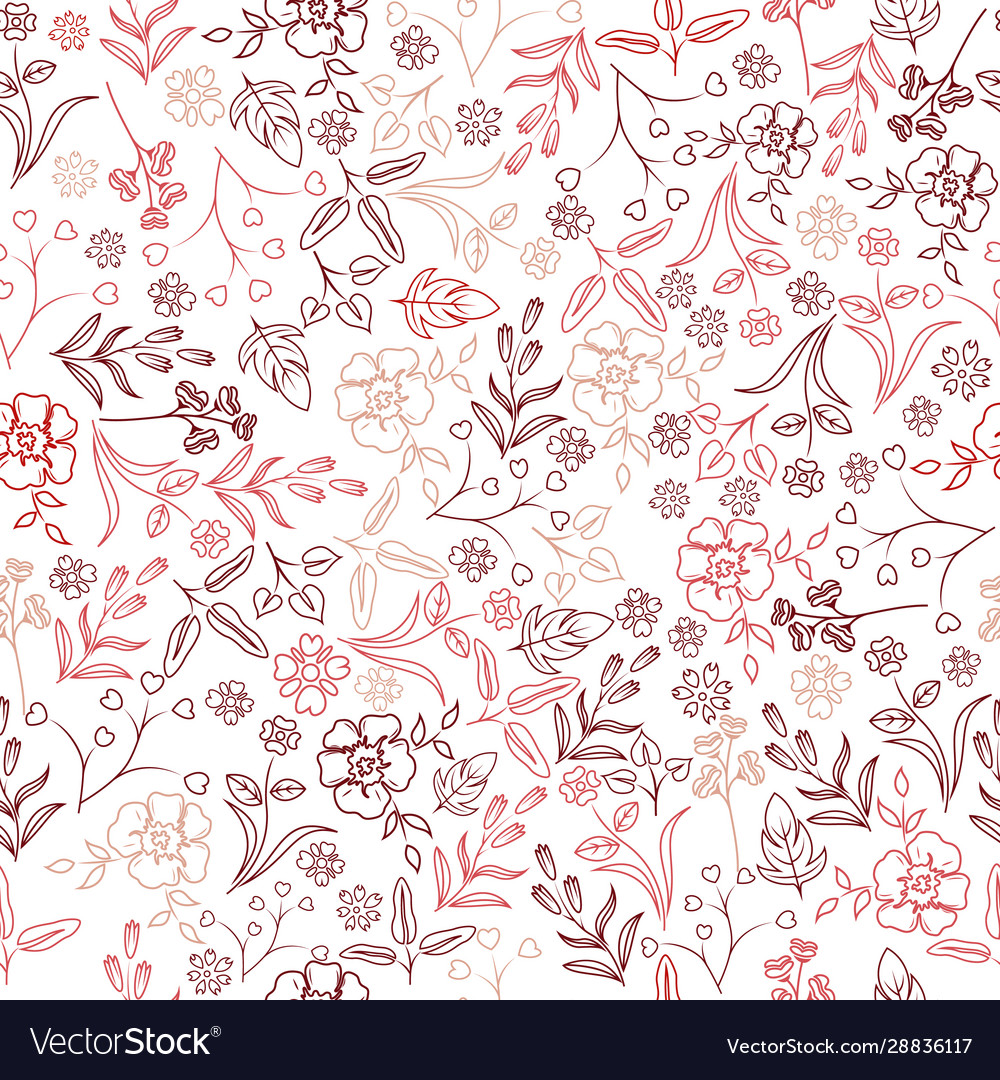 Natur nahtloser Hintergrund mit Blumen und Blättern vector image Natur nahtloser Hintergrund mit Blumen und Blättern
