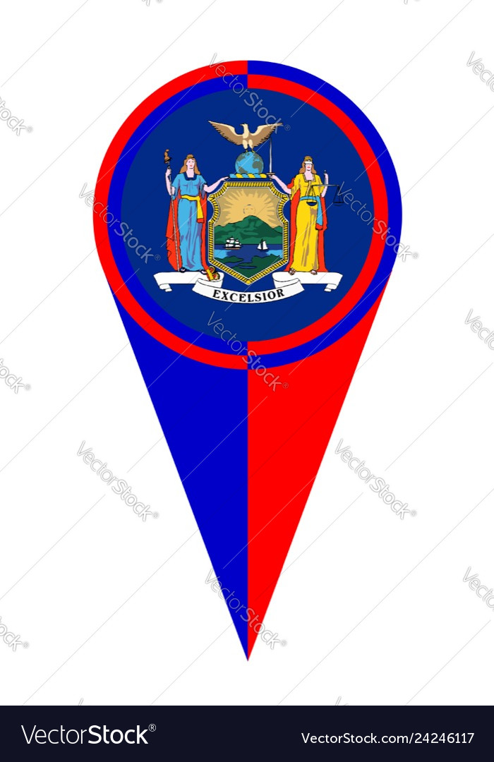 New york map pointer location flag
