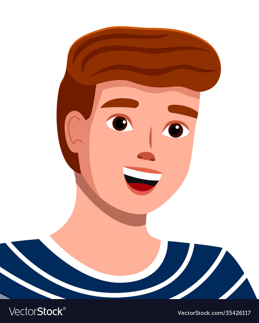 Portrait young man smiling facial expression Vector Image