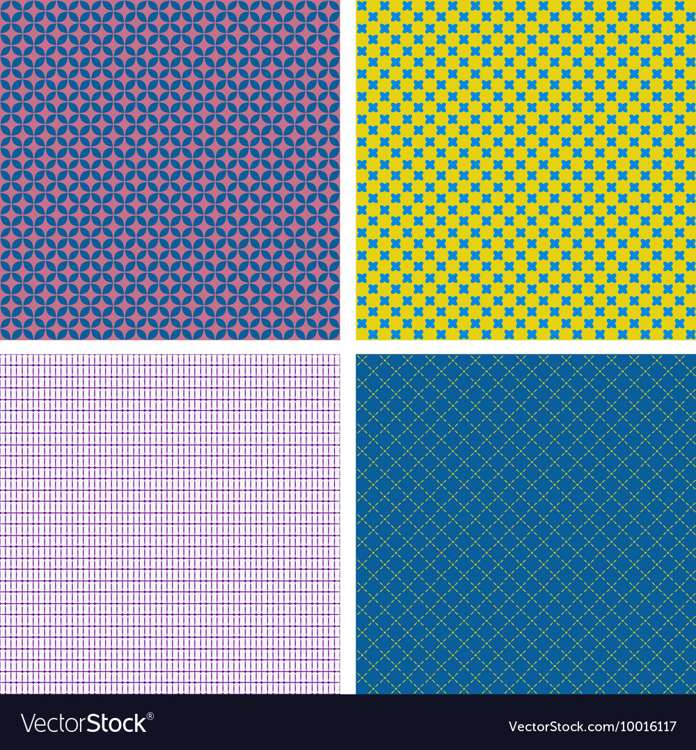Set of 4 abstract geometrical seamless patterns