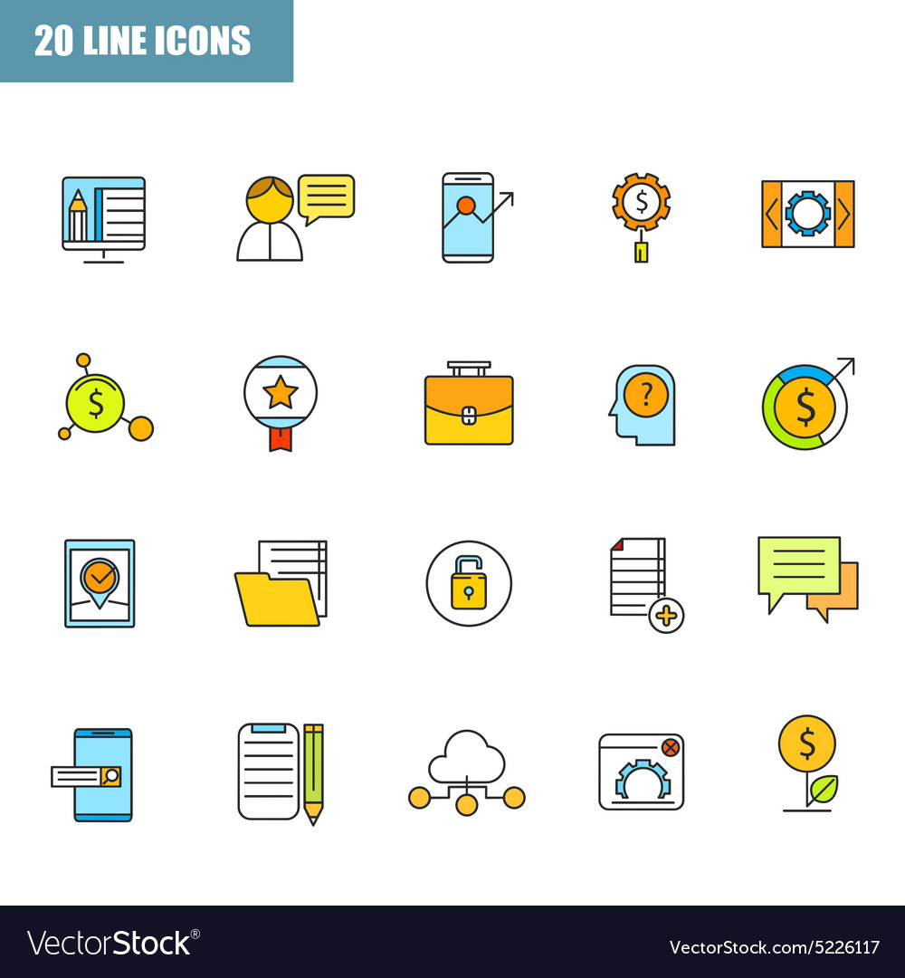 Set of thin line icons for your design Royalty Free Vector