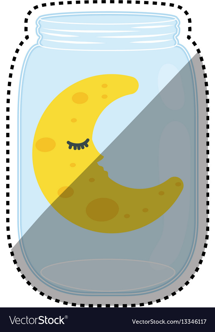 Sleeping moon cartoon Royalty Free Vector Image