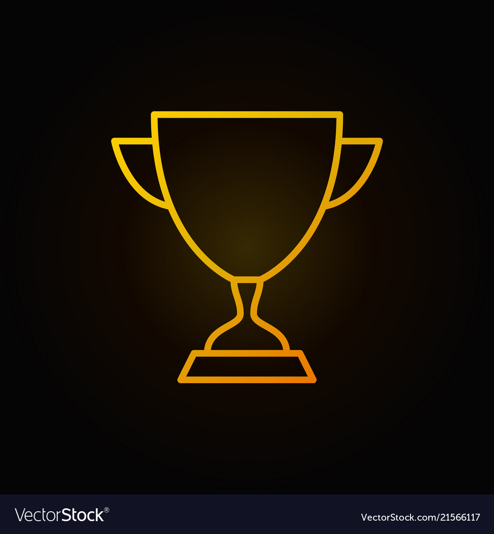 Winner cup golden icon or symbol in thin Vector Image