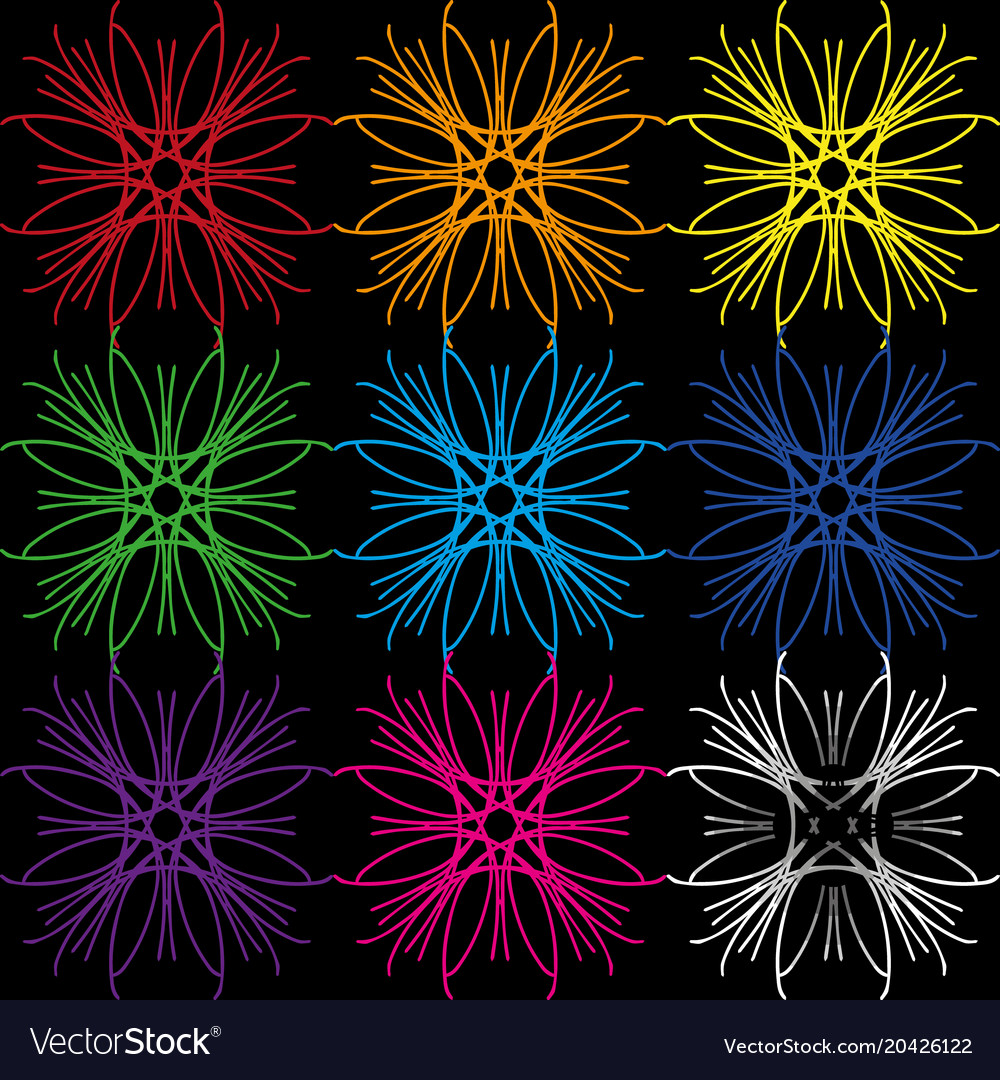 A set of colors from geometric lines in different