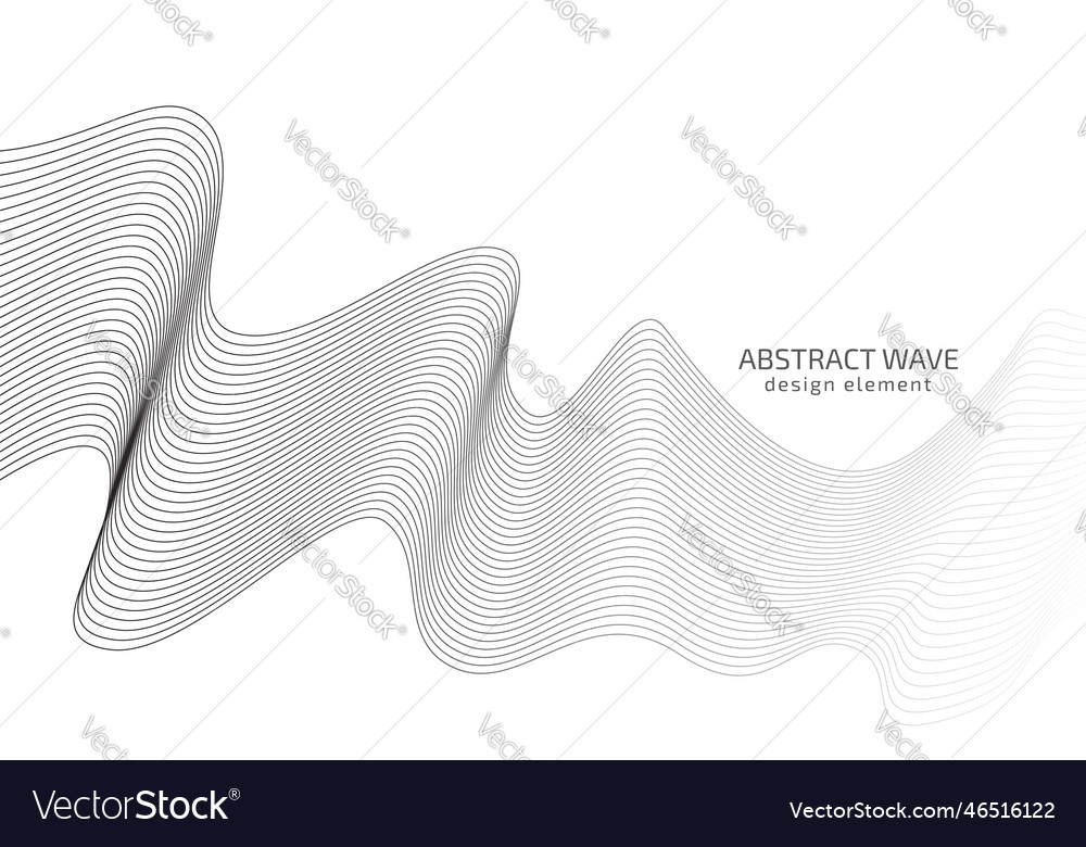 Abstract wave design element on white background
