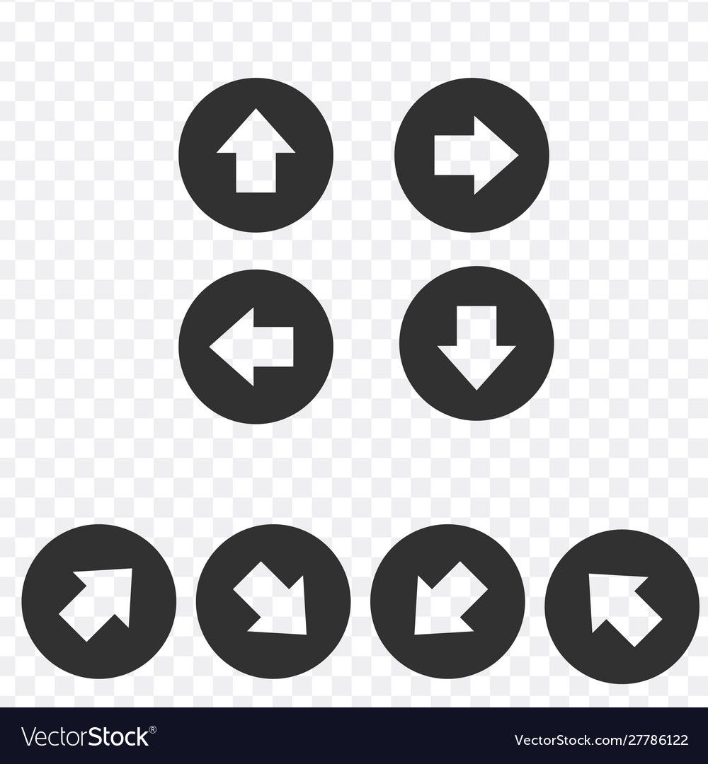 Arrow sign icon set simple circle shape internet