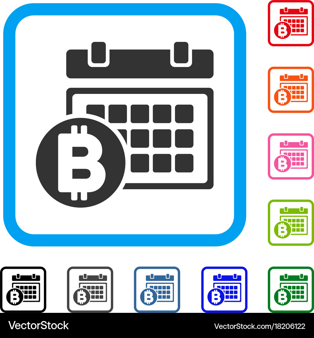 Bitcoin table framed icon Royalty Free Vector Image