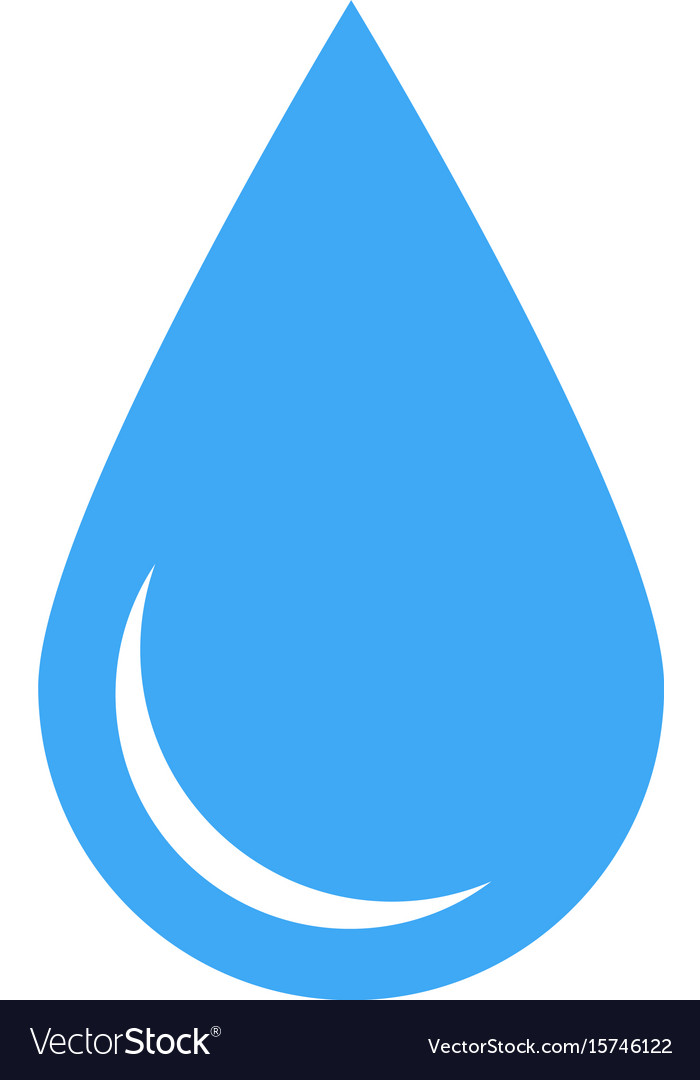 Blue water drop symbol simple flat icon Royalty Free Vector