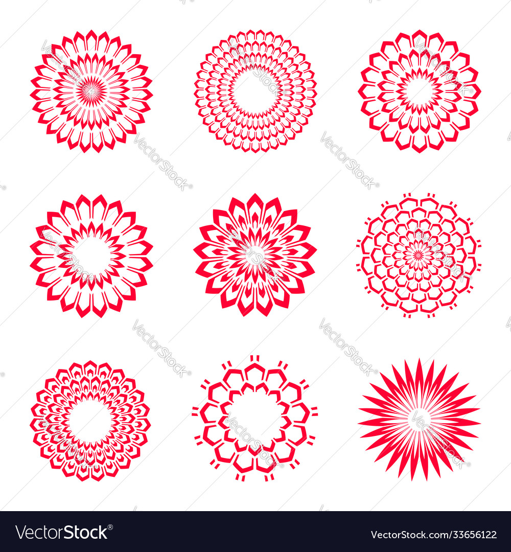 Circle design elements set vector image Circle design elements set