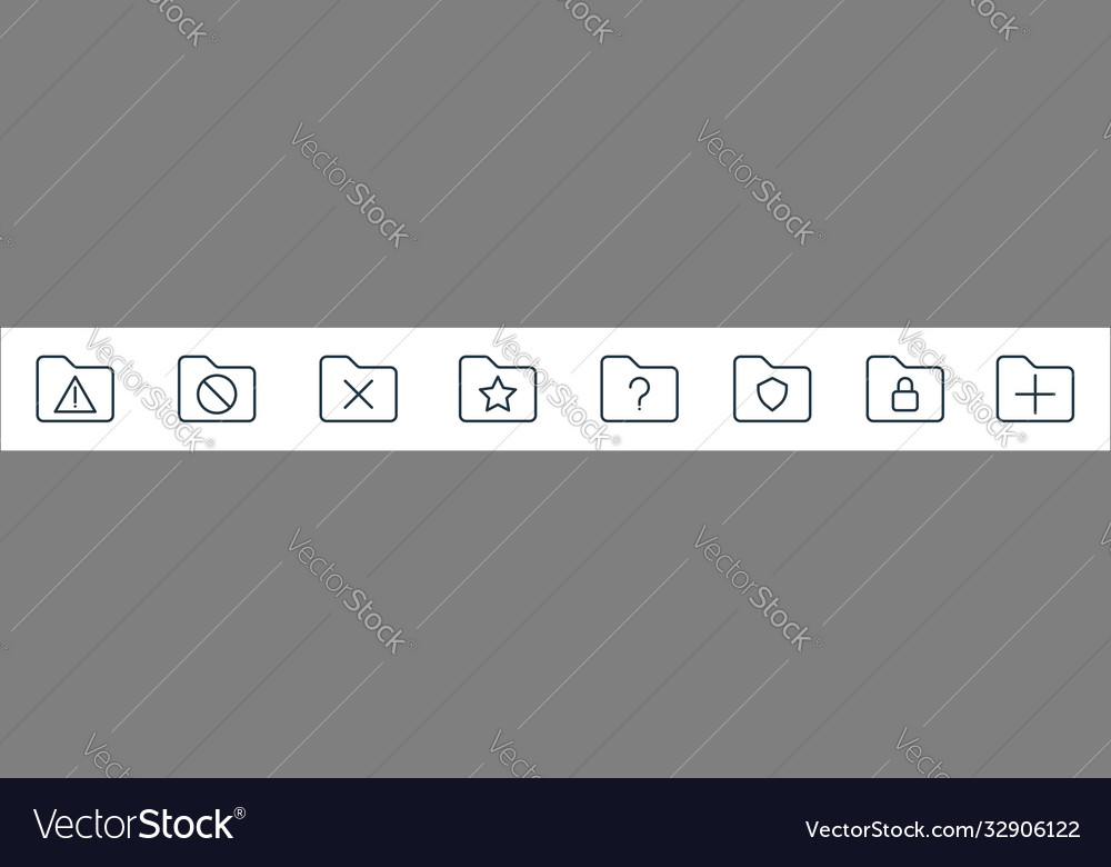 Folder line icons linear set quality vector image Folder line icons linear set quality