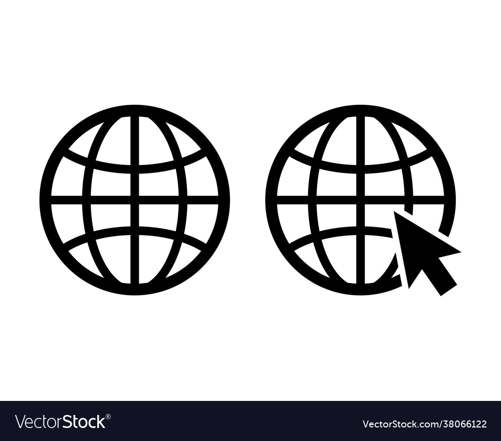 Global icon set globe symbol web Vector Image Global icon set globe symbol web