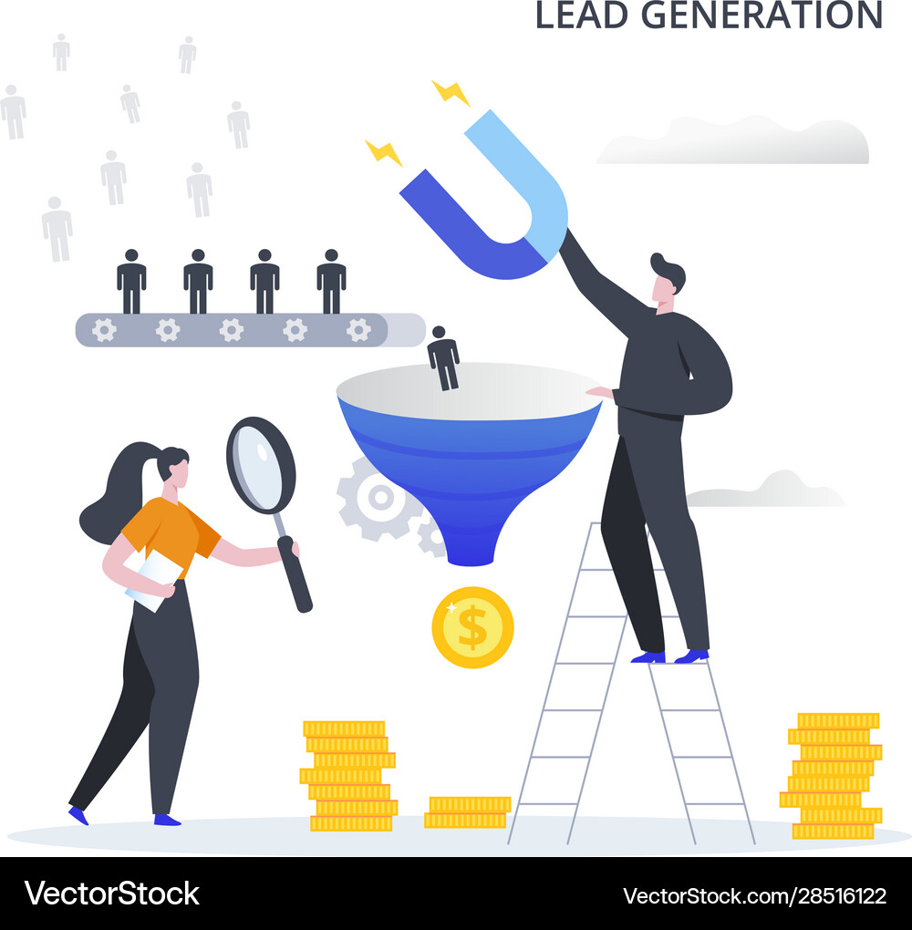 Lead Generation Business Process Royalty Free Vector Image