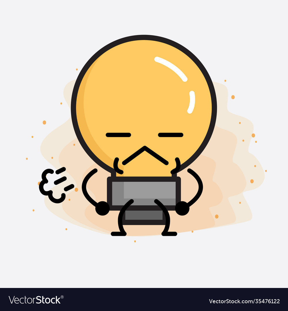 Light bulb cute character icon