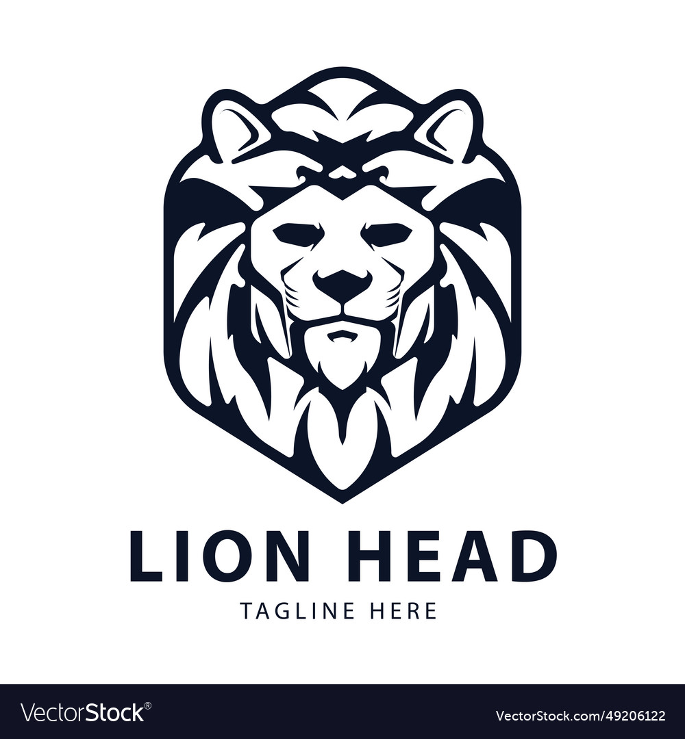 Lion head logo circles design template