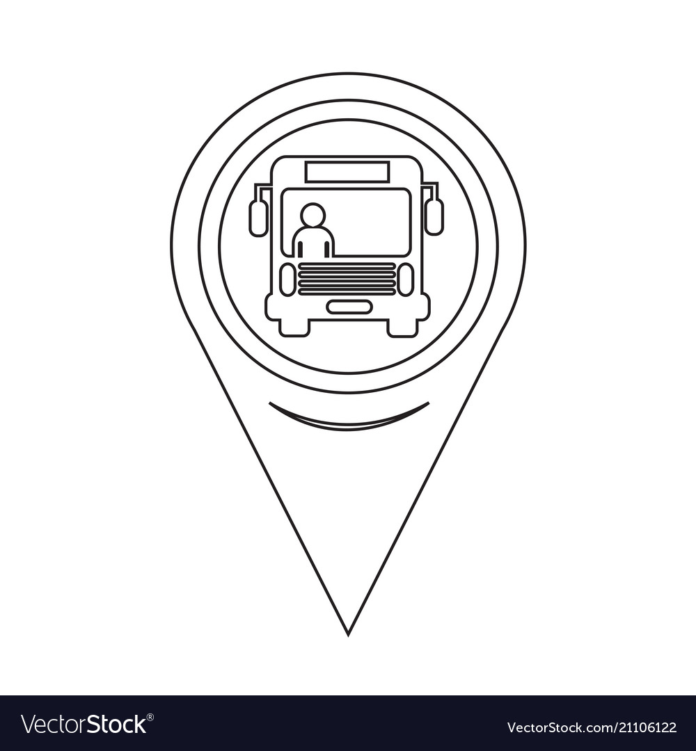Map pointer bus icon
