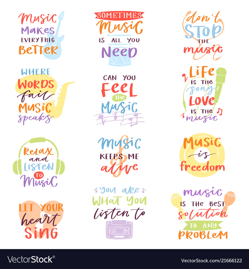 Music lettering musical calligraphy text Vector Image