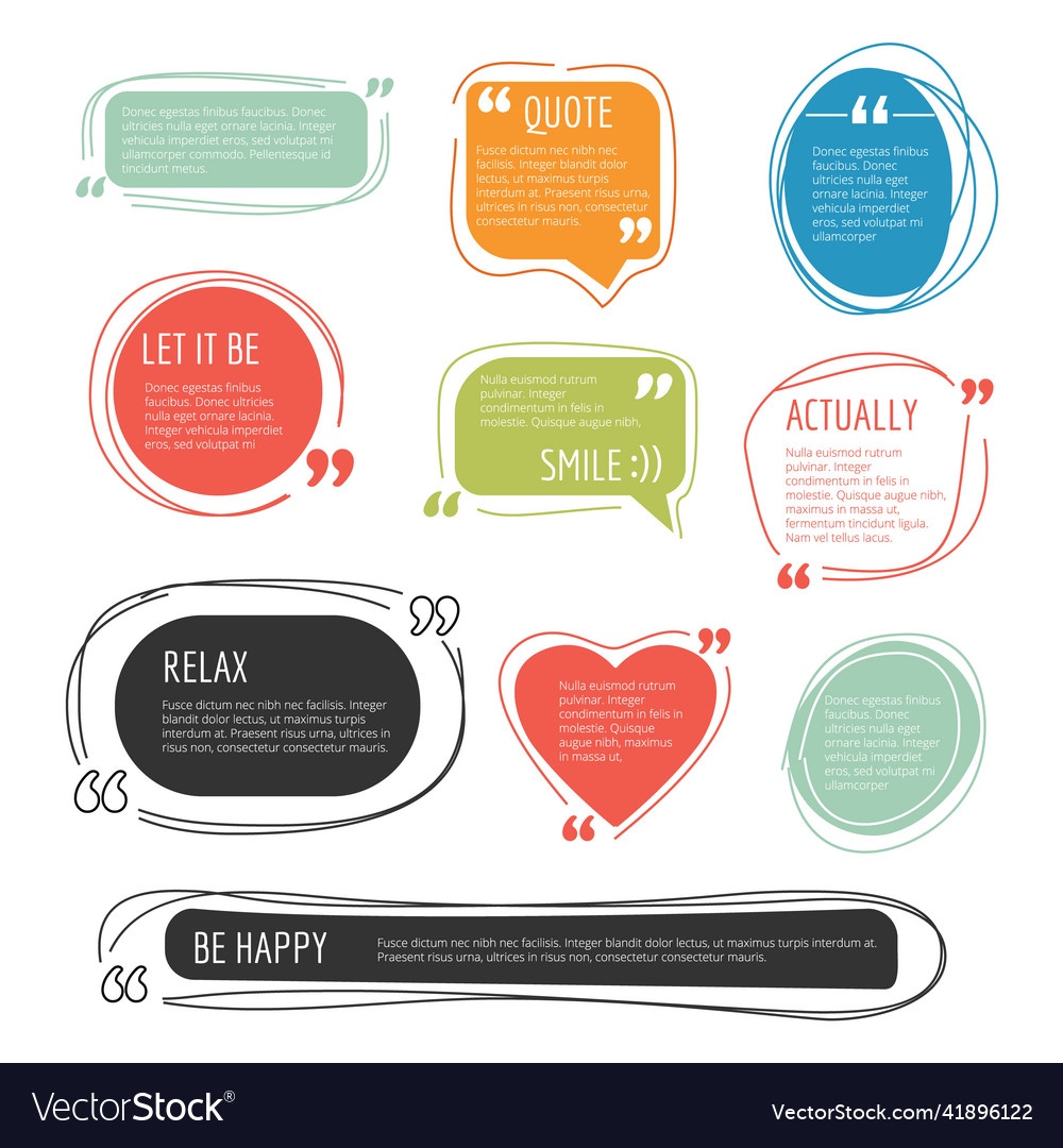 Quote frames text blog colorful information vector image Quote frames text blog colorful information