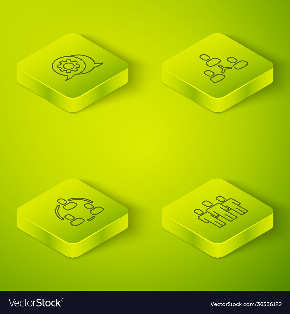 Set isometric project team base users group vector image Set isometric project team base users group