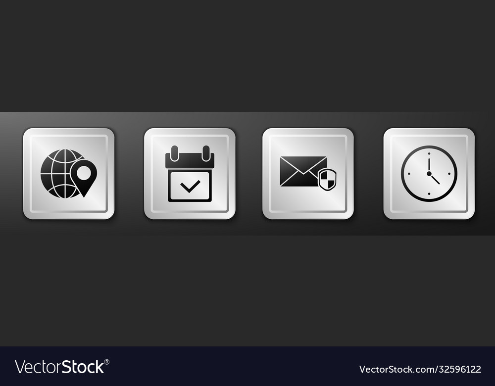 Set location on globe calendar with check vector image Set location on globe calendar with check