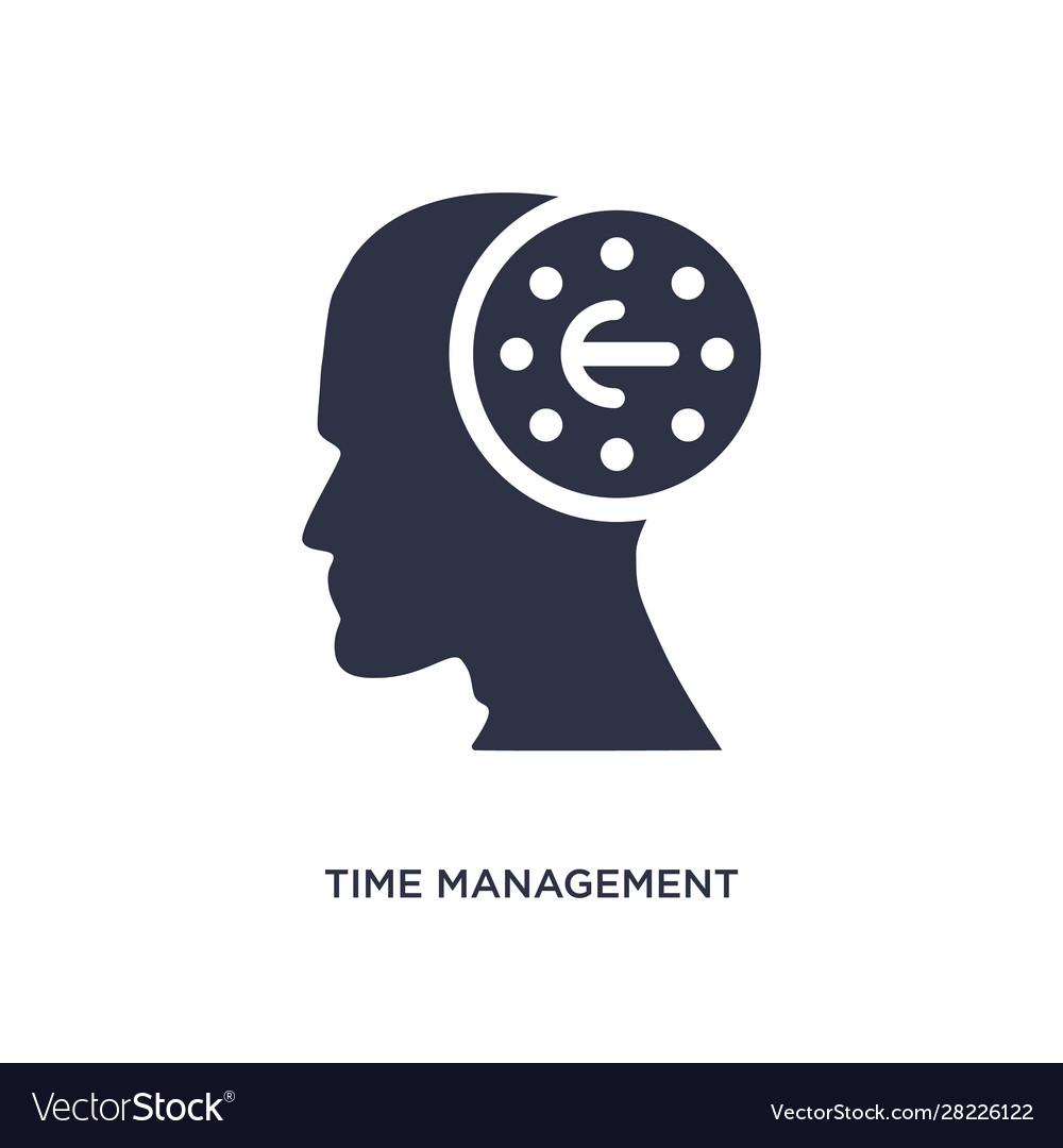 Time management icon on white background simple